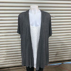 Lavish plus size mock shirt and cardigan